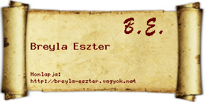 Breyla Eszter névjegykártya